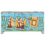 vidaXL Boîte de rangement peinte à la main 80x40x40cm Bois de manguier