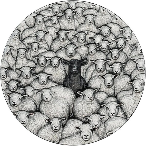 Pièce de monnaie en Argent 2 Dollars g 62.2 (2 oz) Millésime 2025 B-Different SHEEP