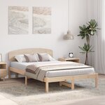 vidaXL Cadre de lit avec tête de lit 135x190 cm en bois massif de pin