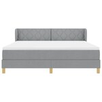 vidaXL Lit à Ressorts avec Matelas Crème 90x200 cm Tissu Gris clair