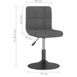 vidaXL Chaises pivotantes à manger lot de 2 gris foncé velours