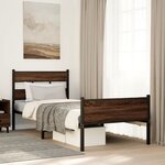 vidaXL Cadre de lit sans matelas chêne marron 75x190cm bois ingénierie