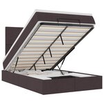 vidaXL Cadre de lit ottoman avec matelas marron foncé 120x200 cm tissu