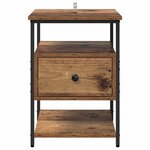 vidaXL Cabinet de chevet avec tiroir 2 Pièces Bois ancien 40 x 42 x 56 cm