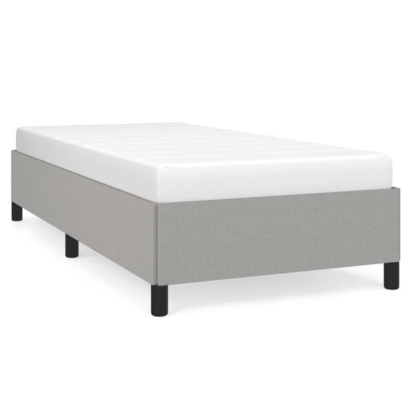 vidaXL Cadre de lit Gris clair 90x200 cm Tissu
