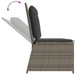 vidaXL Banc de jardin avec coussin Gris Poly rotin