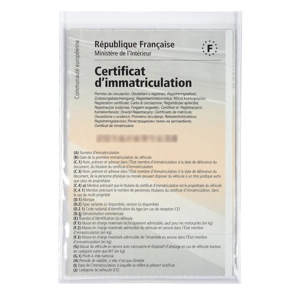 Etui De Protection Pour Papiers Voiture Pvc Lisse 20/100e - Cristal - Exacompta