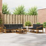 vidaXL Ensemble de canapés d'extérieur 6 Pièces Naturel et Anthracite