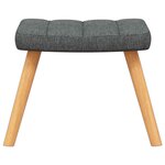 vidaXL Chaise à bascule avec tabouret Gris foncé Tissu