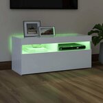 vidaXL Meuble TV avec lumières LED blanc 90x35x40 cm