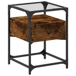 vidaXL Tables de chevet 2 Pièces chêne fumé 40x40x55 cm bois d'ingénierie