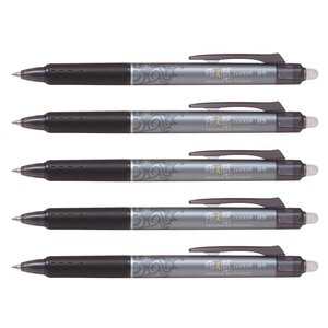 Stylo roller rétractable Frixion Ball Clicker 0 50 mm Noir x 5 PILOT