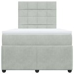 vidaXL Sommier à lattes de lit et matelas Gris clair 120x200cm Velours