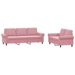vidaXL Ensemble de canapés 2 Pièces avec coussins Rose Velours