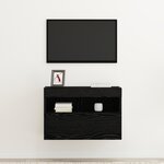 Meuble TV vidaXL avec éclairage LED Chêne noir 60x30x40 cm