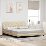 vidaXL Cadre de lit sans matelas crème 180x200 cm tissu