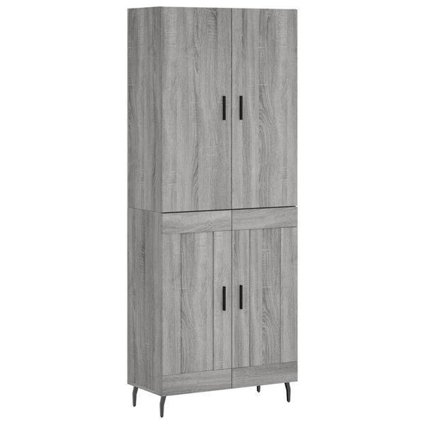 vidaXL Buffet haut Sonoma gris 69 5x34x180 cm Bois d'ingénierie