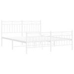 vidaXL Cadre de lit métal sans matelas et pied de lit blanc 150x200 cm