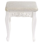 Tabouret de coiffeuse en bois MDF blanc crème 19_0000469