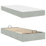 vidaXL Cadre de lit avec matelas Gris clair 100 x 200 cm Velours