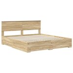 vidaXL Cadre de lit Chêne Sonoma 200 x 200 cm Bois d'ingénierie