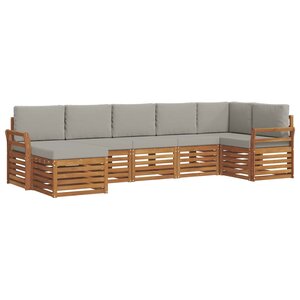vidaXL Ensemble de canapé d'angle 7 Pièces Gris Naturel et Clair