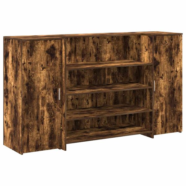 vidaXL Bureau de réception chêne fumé 180x50x103 5cm bois d'ingénierie
