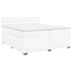vidaXL Sommier à lattes de lit avec matelas Blanc 200x200cm Similicuir