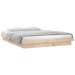 vidaXL Cadre de lit à LED sans matelas 200x200 cm bois massif