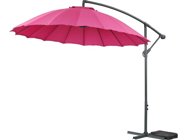 Parasol jardin déporté Alu "Lili 3" - Style Japonais - Ø3m - Rose