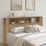 vidaXL Armoire de tête de lit chêne artisanal 200x18 5x102 5 cm