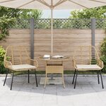 vidaXL Chaises de jardin lot de 2 et coussins marron rotin