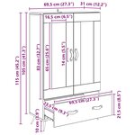 vidaXL Haut Armoire avec tiroir Chêne artisanal 69 5 x 31 x 115 cm