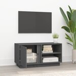 vidaXL Meuble TV Gris 80x35x40 5 cm Bois de pin massif