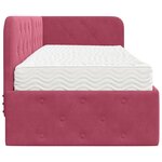 vidaXL Cadre de lit d'angle avec matelas Bordeaux 80 x 200 cm Velours