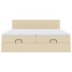 VidaXL Cadre de lit ottoman avec matelas crème 200x200cm tissu