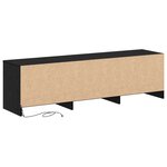 vidaXL Meuble TV avec LEDs Chêne Noir 140x34x40 cm Bois d'ingénierie