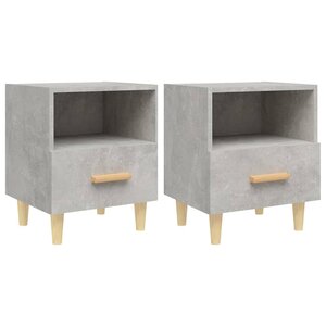 vidaXL Tables de chevet 2 Pièces Gris béton 40x35x47 cm