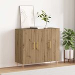 vidaXL Buffet chêne artisanal 90 x 34 x 80 cm Bois d'ingénierie
