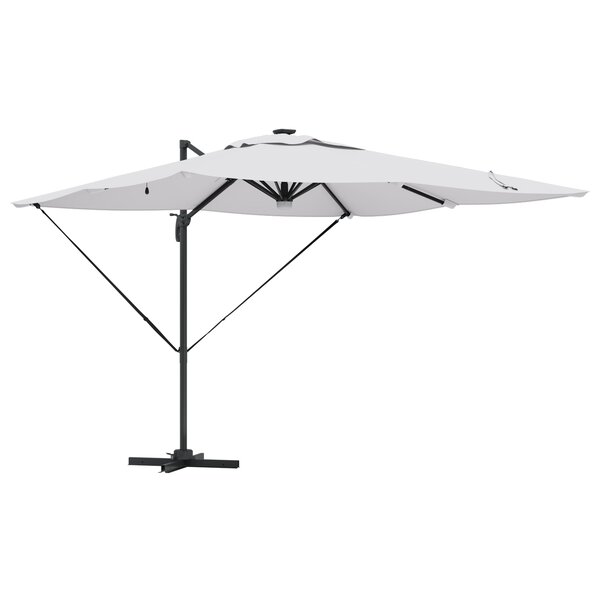 vidaXL Parasol déporté Roma avec LEDs Sable 286x285x270 cm Aluminium
