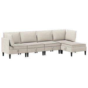 vidaXL Ensemble de meubles pour le salon 5 pc Avoine Tissu