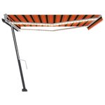 vidaXL Auvent manuel rétractable avec LED 400x350 cm Orange et marron
