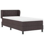 vidaXL Lit à ressort avec matelas Marron foncé 100x200 cm Tissu