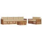 vidaXL Ensemble de canapés d'extérieur 7 pc Naturel et Beige