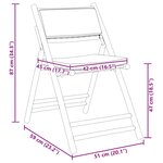 vidaXL Ensemble de bistro pliante 3 Pièces et coussins blanc crème bambou