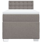 vidaXL Sommier à lattes de lit avec matelas Taupe 90x190 cm Tissu