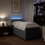 vidaXL Sommier à lattes de lit avec matelas Gris foncé 100x200cm Tissu