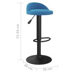 vidaXL Tabourets de bar lot de 2 bleu velours