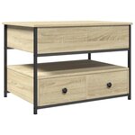 vidaXL Table basse chêne sonoma 70x50x50 cm bois d'ingénierie et métal
