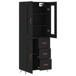 vidaXL Buffet haut Noir 69 5x34x180 cm Bois d'ingénierie
